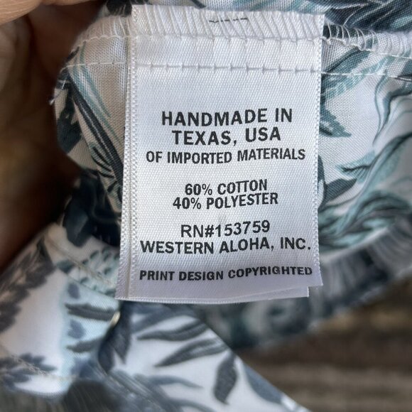 Western Aloha Men's Blue Floral Hawaiian USA Made Short Sleeve Shirt Size XL - Picture 5 of 7